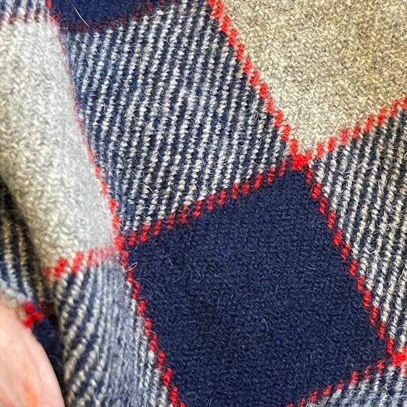 J.Crew Wool Spartan Plaid Unisex Scarf 60x9" - Picture 3 of 5